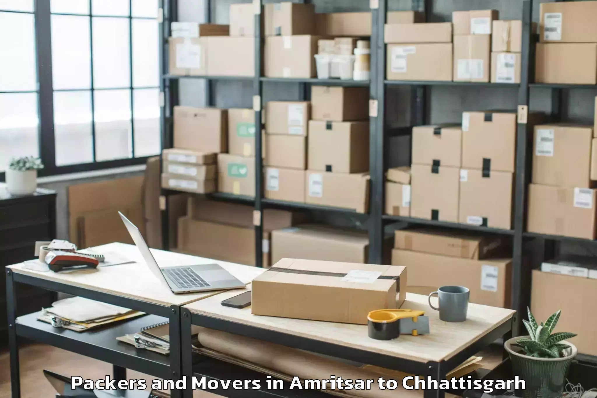 Trusted Amritsar to Bhairamgarh Packers And Movers